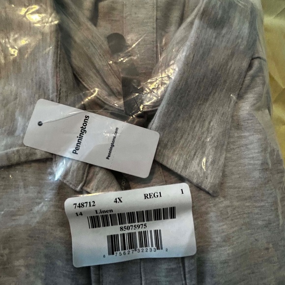 NEW PHOTOS! LACE UP KNIT TUNIC, LINEN COLOUR, SIZE 4X, SLEEVELESS, PENNINGTONS, - Picture 2 of 14